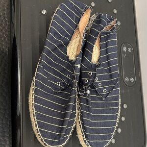J. Crew Navy and Yellow Espadrilles